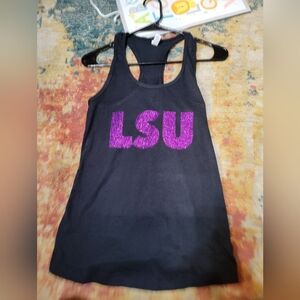 Black Tank Top with Purple LSU Logo